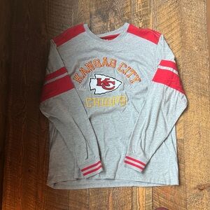 NFL Kansas City Chiefs Gray and Red Long Sleeve Shirt